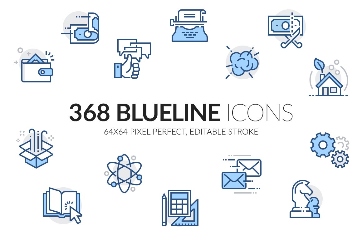 Blueline icons set cover image.