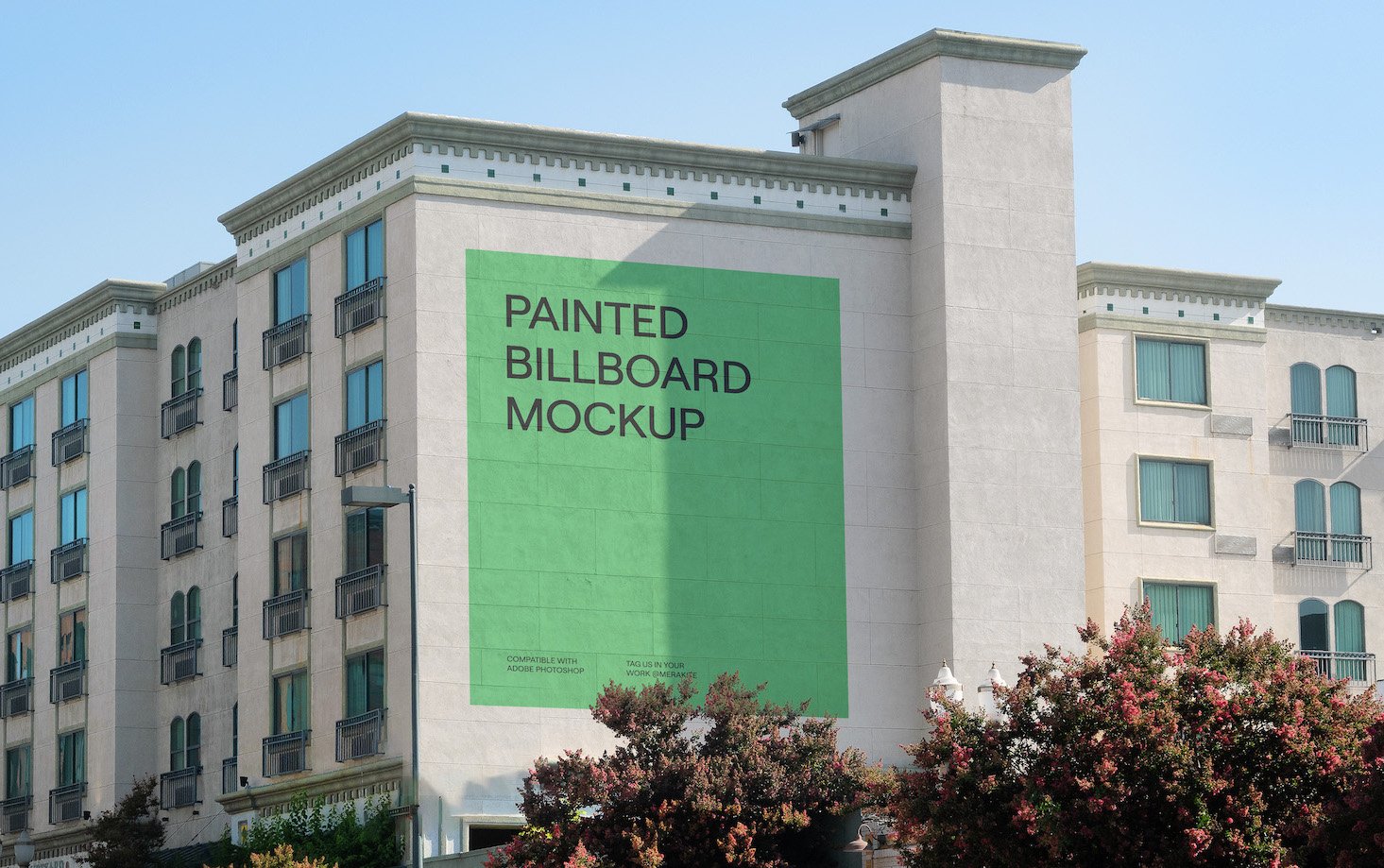 Urban Billboard Mural Mockup PSD preview image.