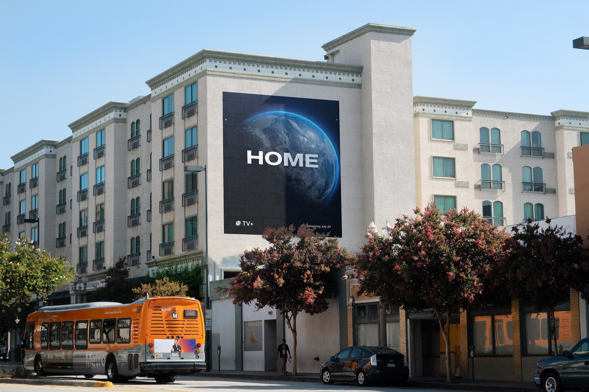 painted downtown billboard with bus mockup psd home 408