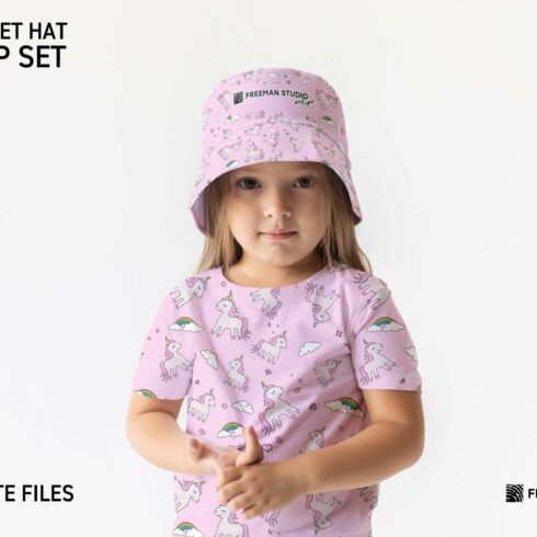 Kid's Bucket Hat Mock-Up Set cover image.