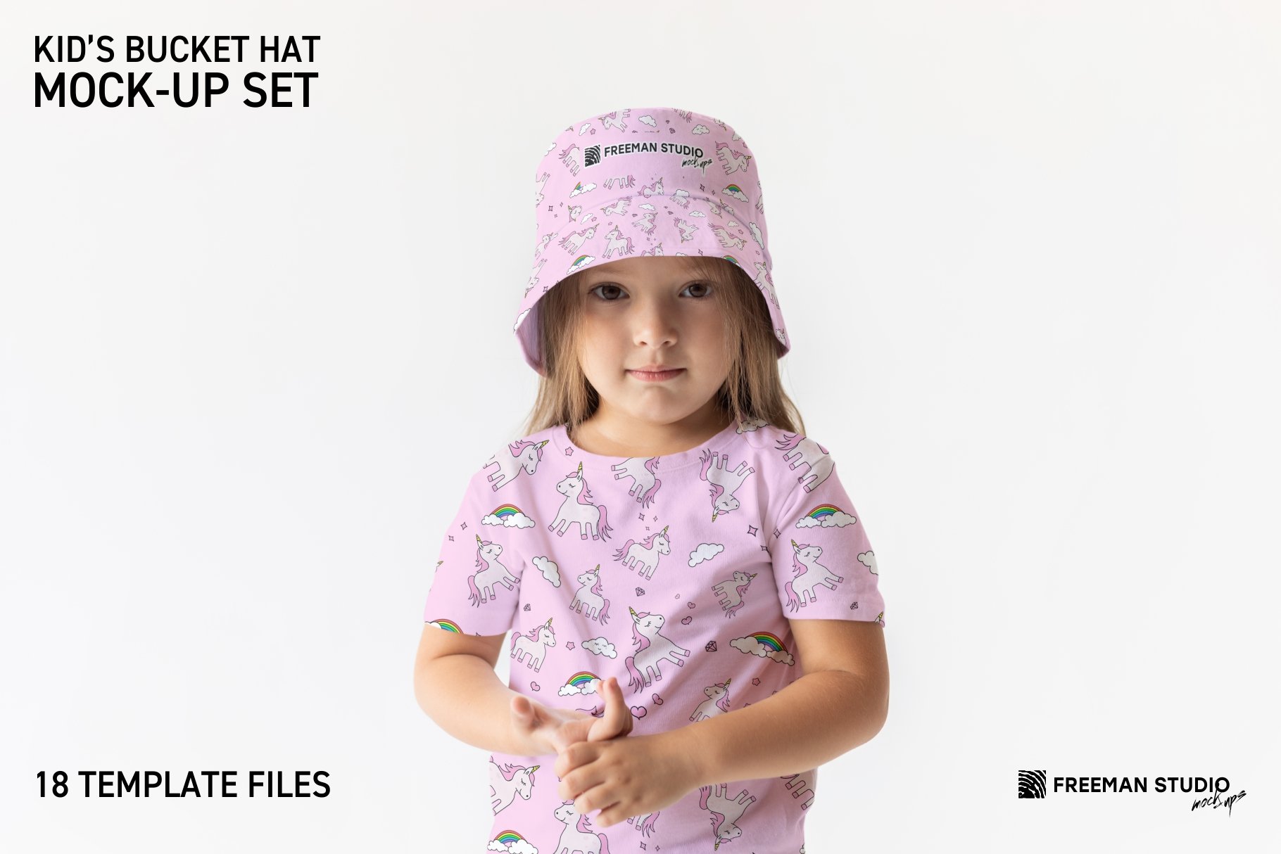 Kid's Bucket Hat Mock-Up Set cover image.