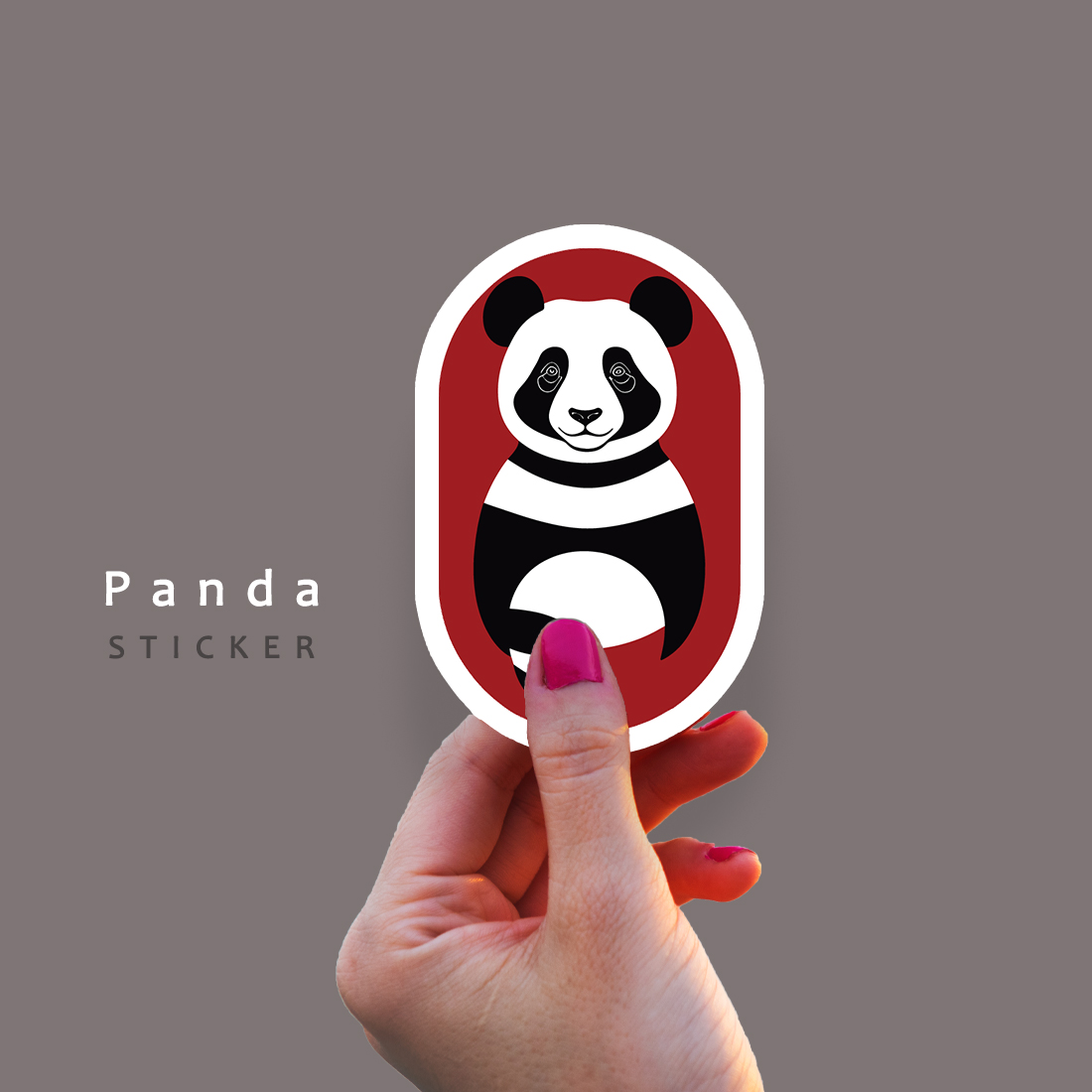 cutw panda sticker holding preview image.