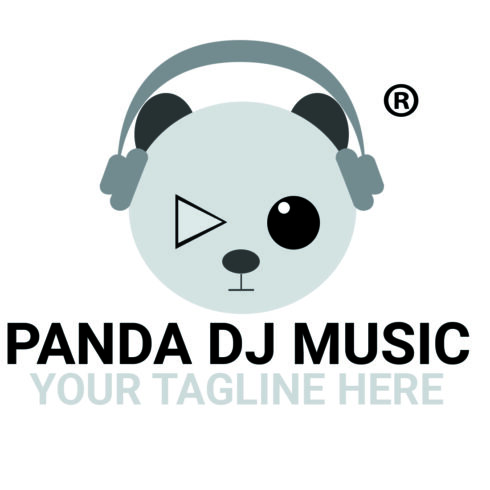 panda logos,panda vector design, panda dj music logo cover image.