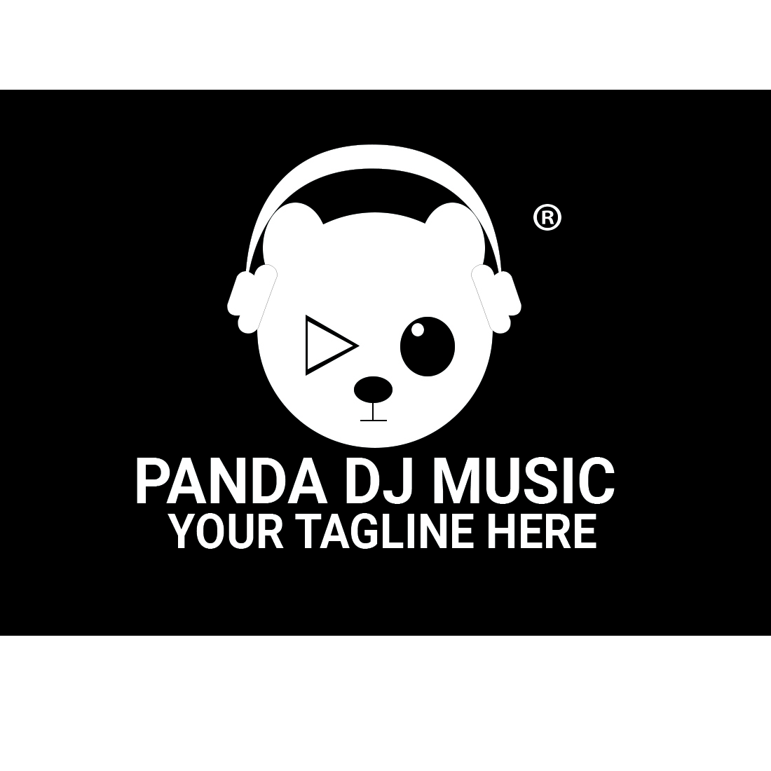 panda logos,panda vector design, panda dj music logo preview image.