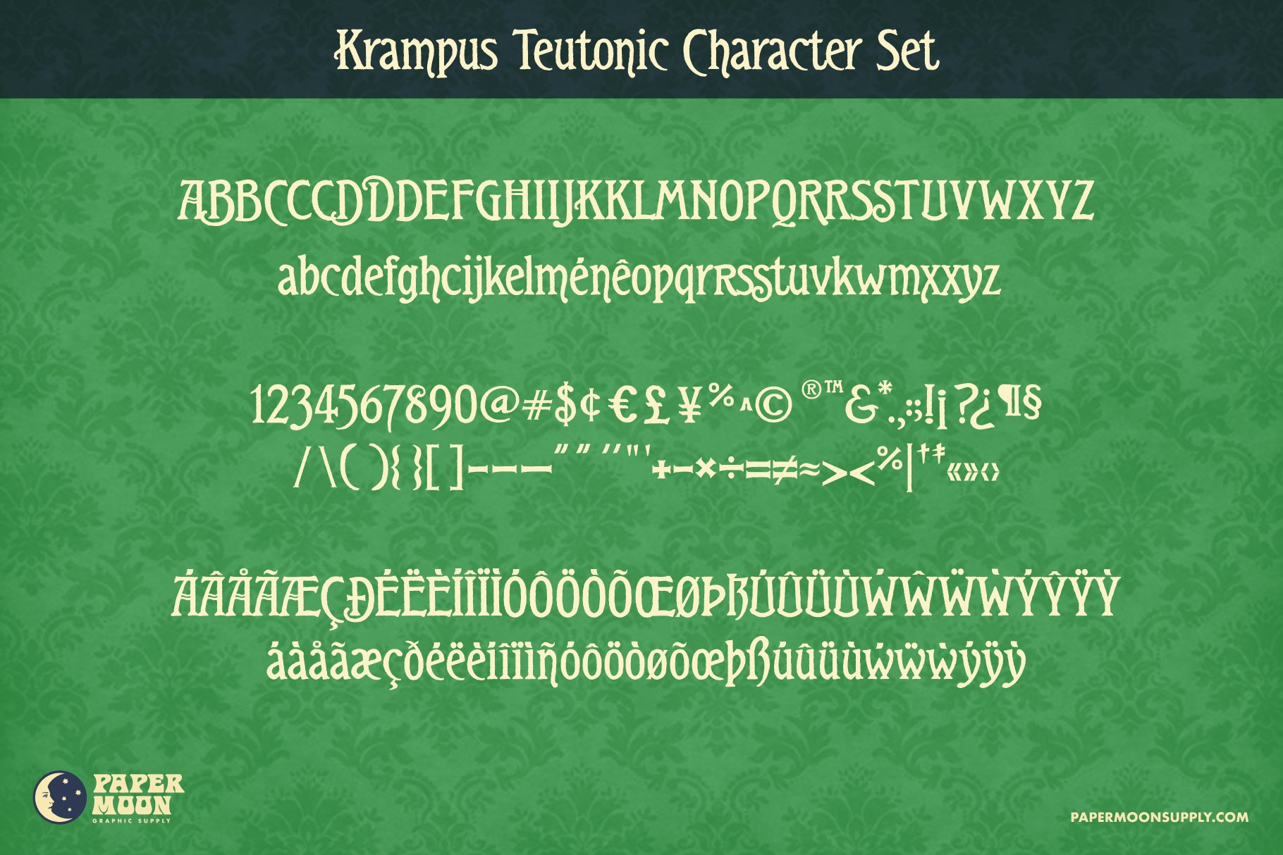 Krampus Teutonic Vintage Font preview image.