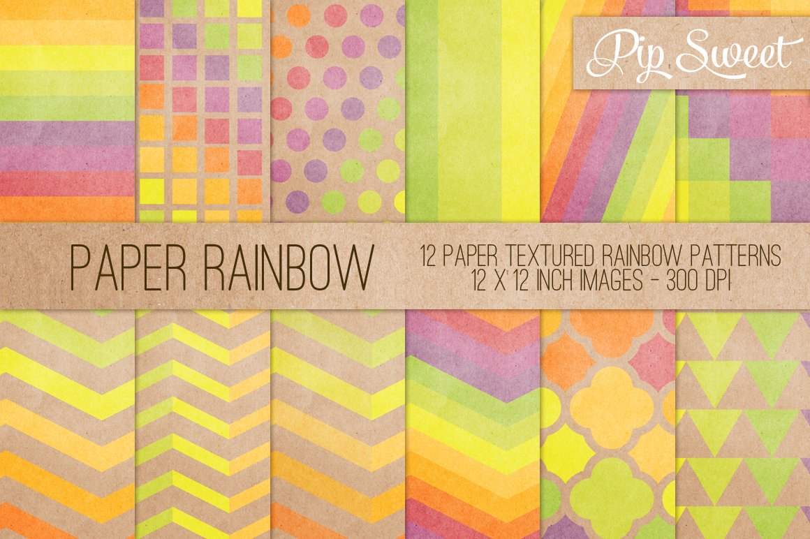 Paper Rainbow 12 Pattern Set cover image.