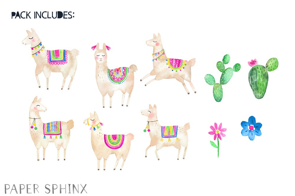 No Drama Llamas Clipart preview image.