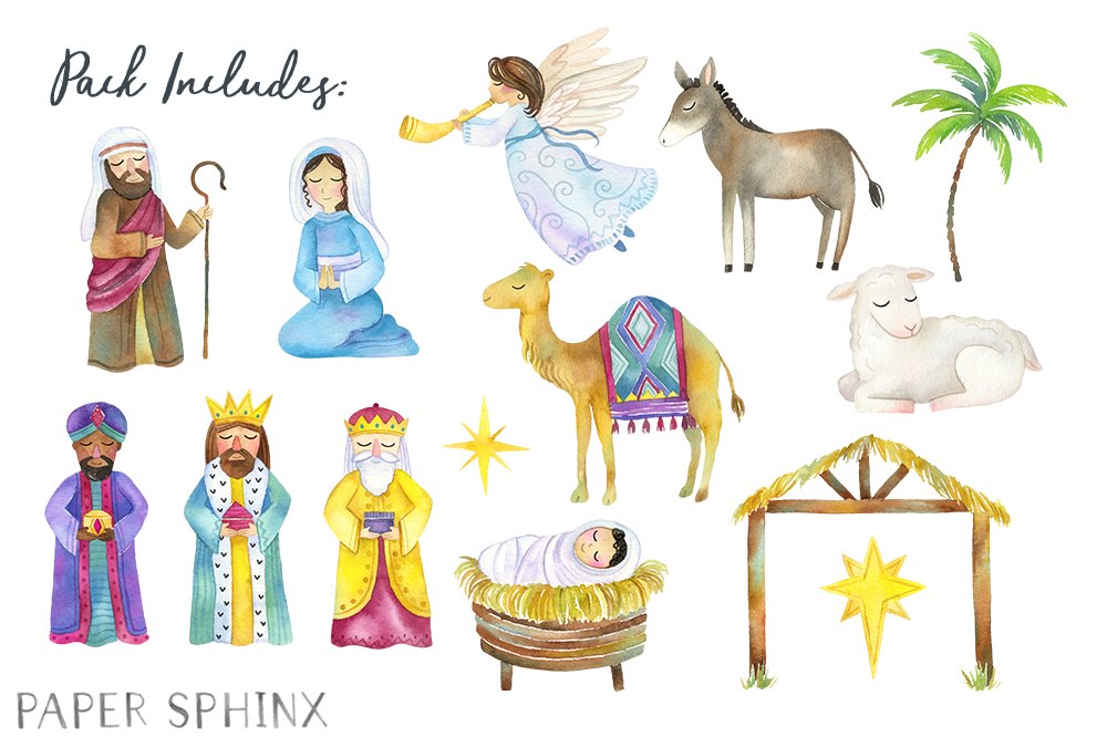 Christmas Nativity Clipart preview image.