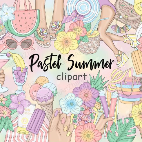 Pastel Summer Clipart cover image.