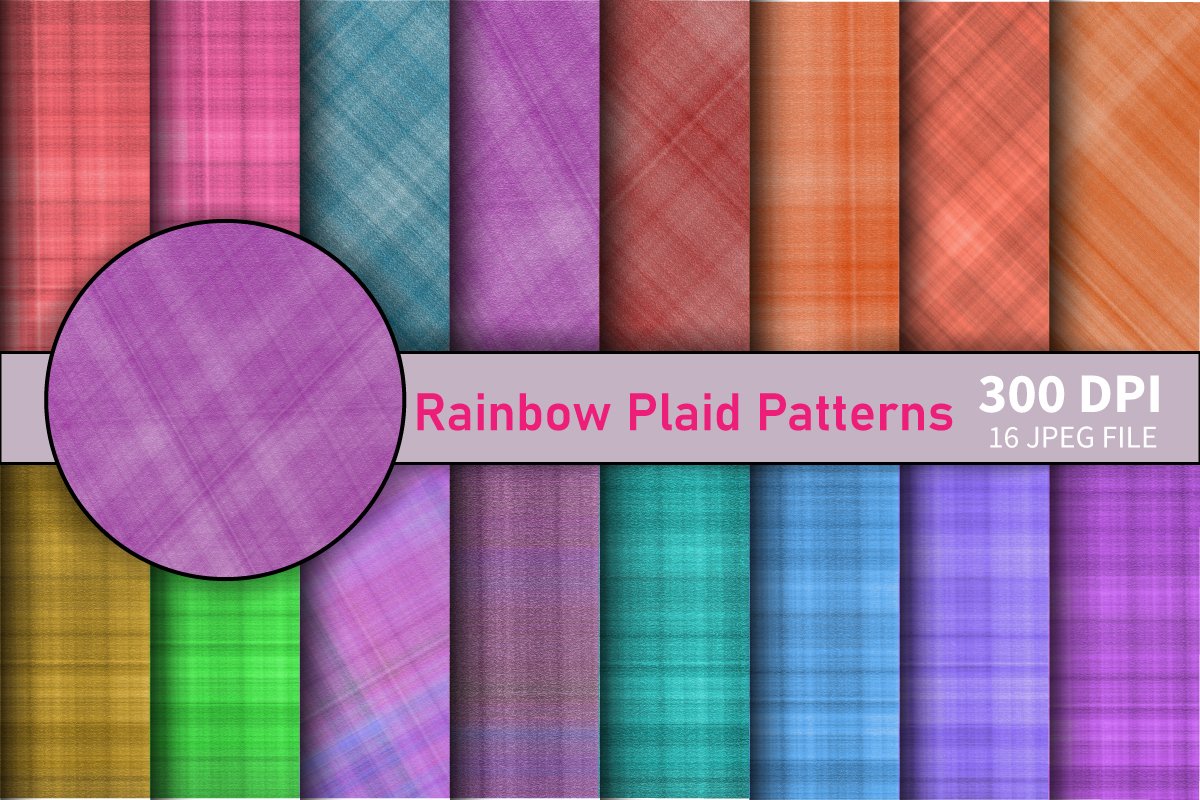 Rainbow Colorfull Plaid Patterns cover image.