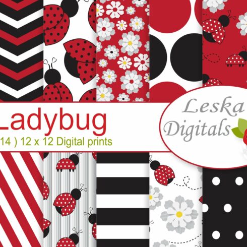 Ladybug Digital Paper Pack cover image.