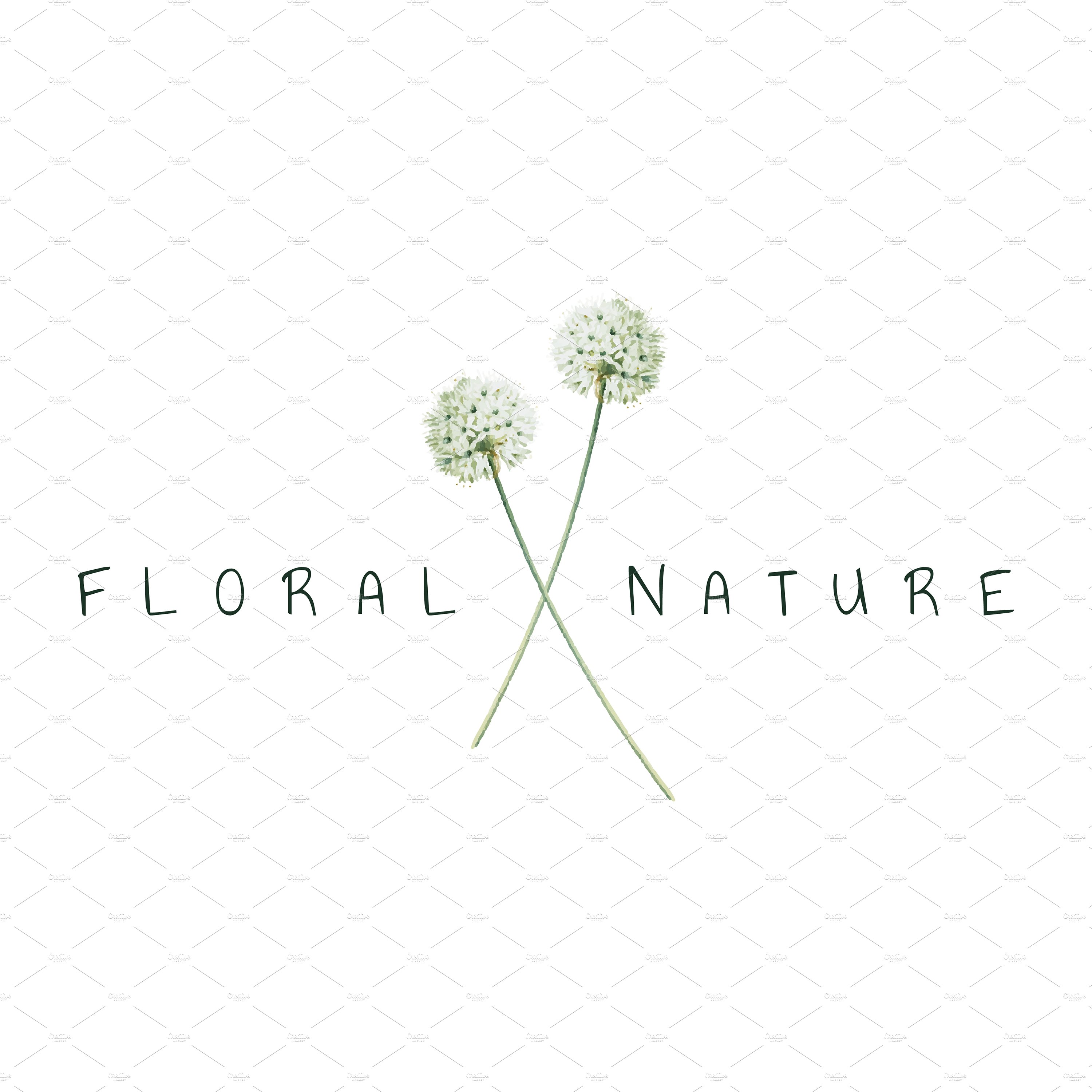 Floral nature logo design vector cover image.