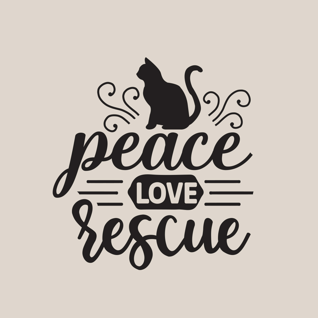 Peace love rescue svg preview image.