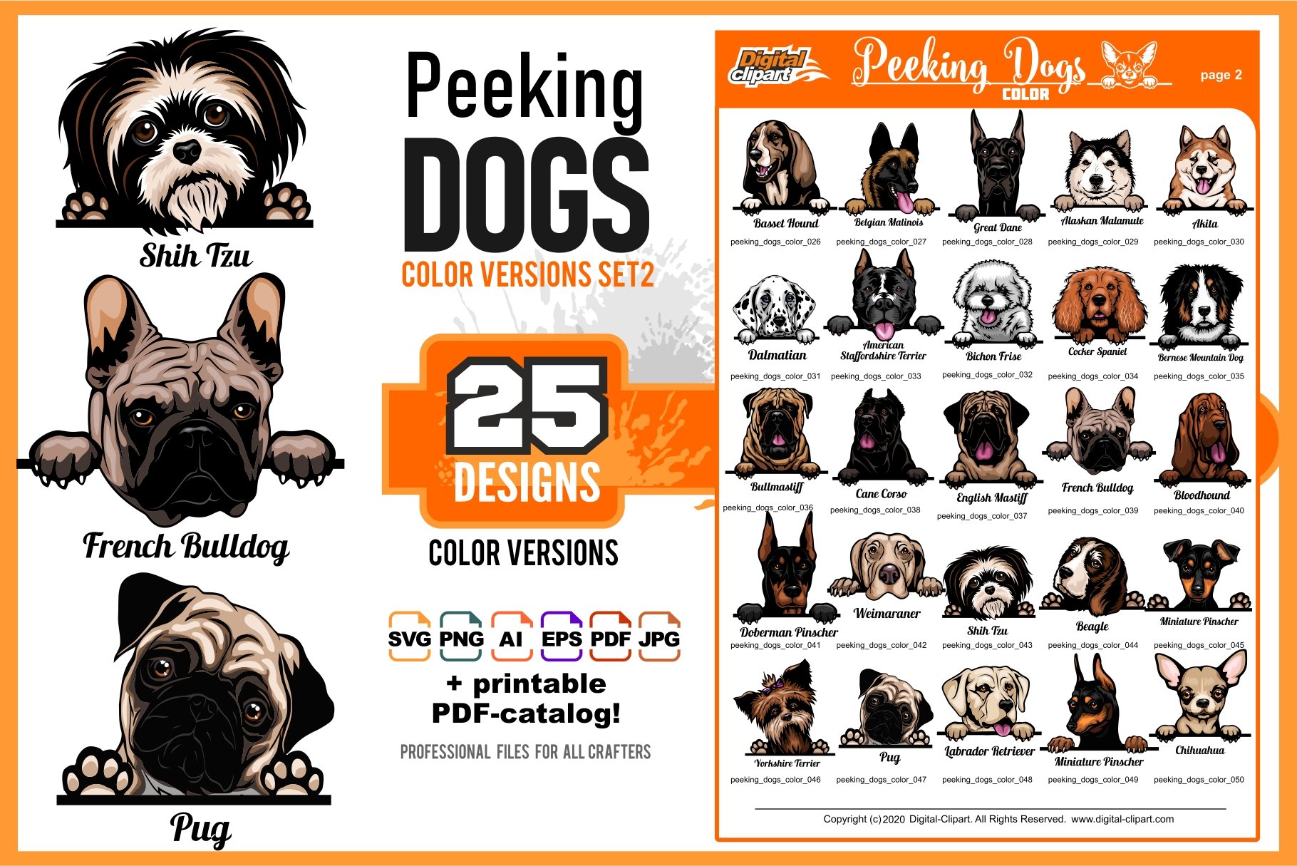 Peeking Dogs - Color Set 2 - 25 des. cover image.