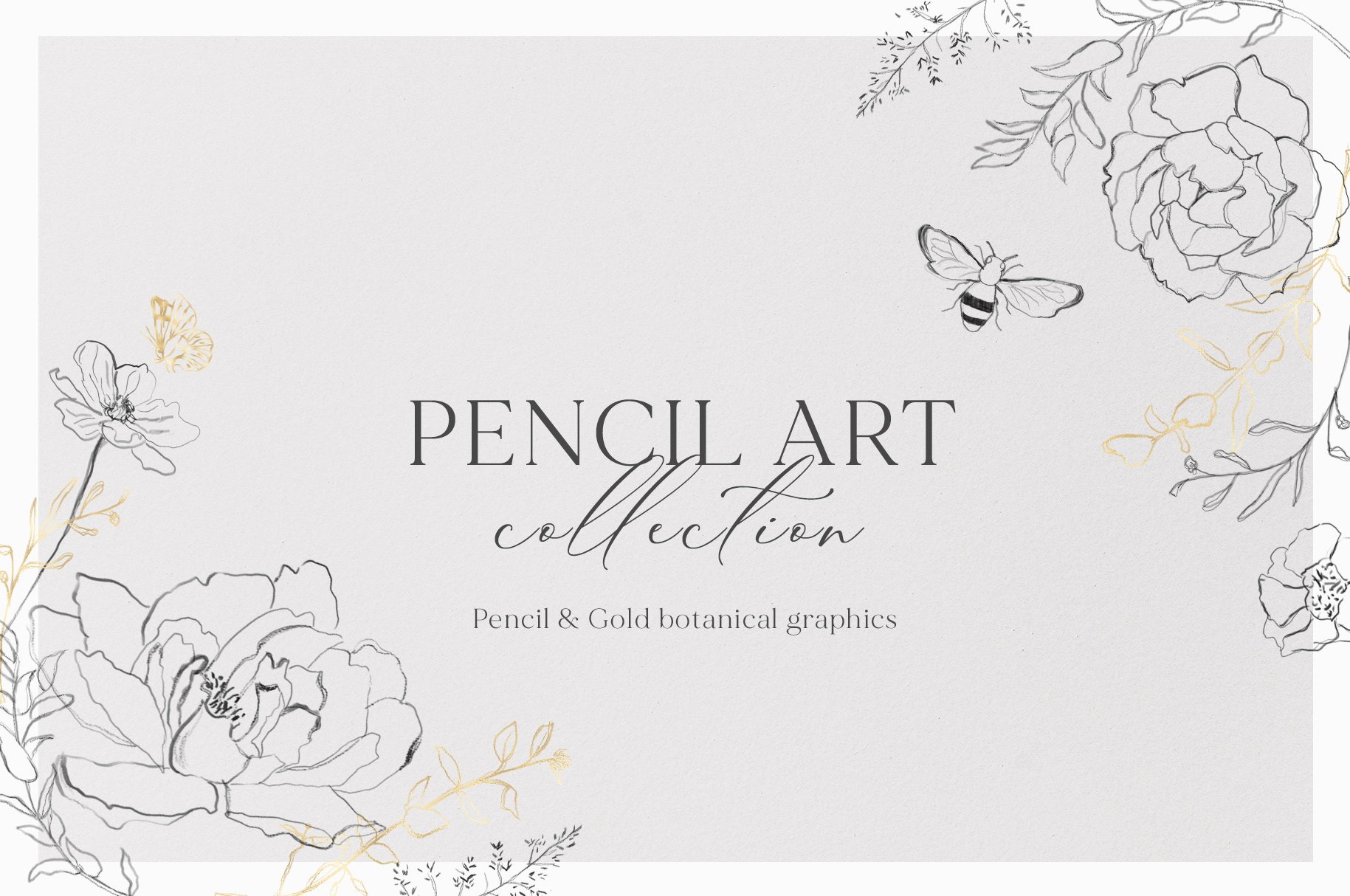 PENCIL ART- Floral line collection cover image.