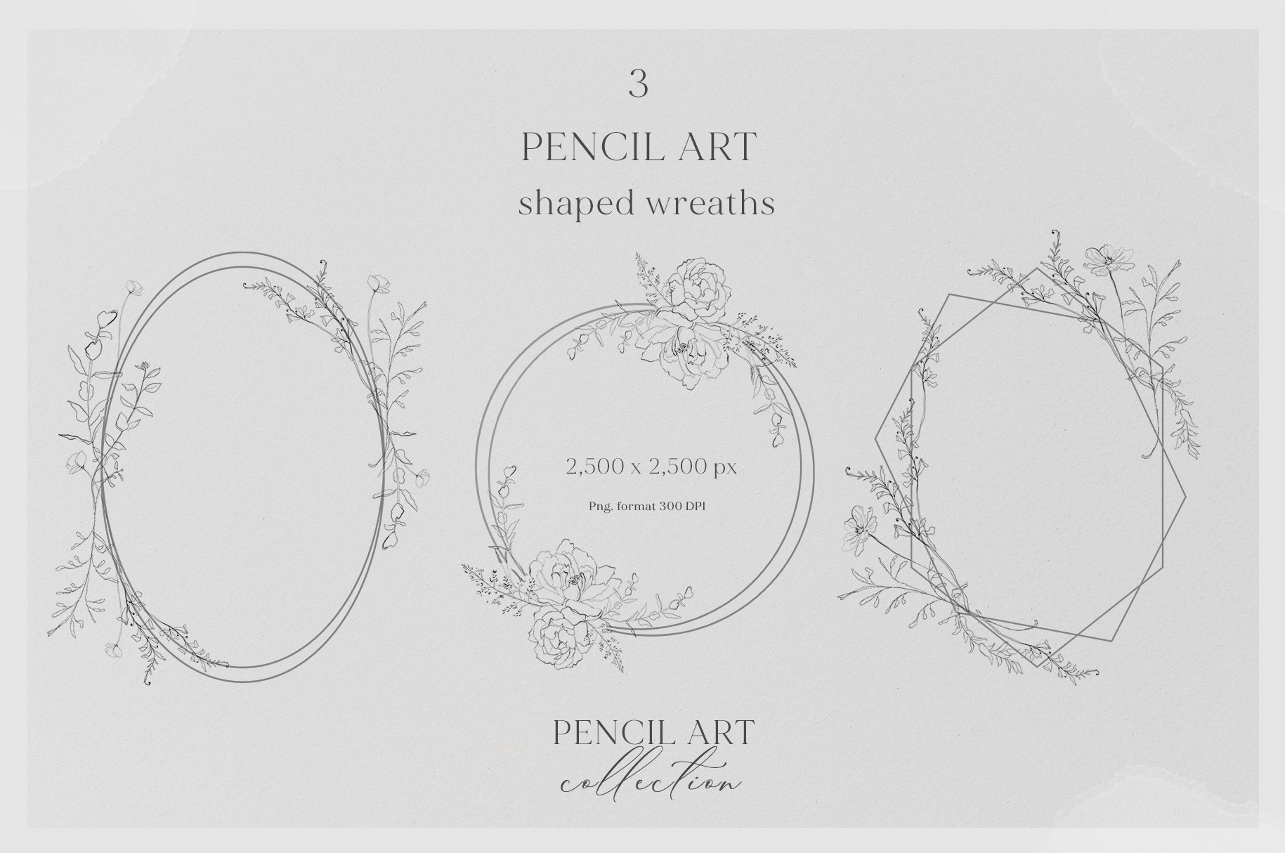 pencil art cover shaped wreaths 221