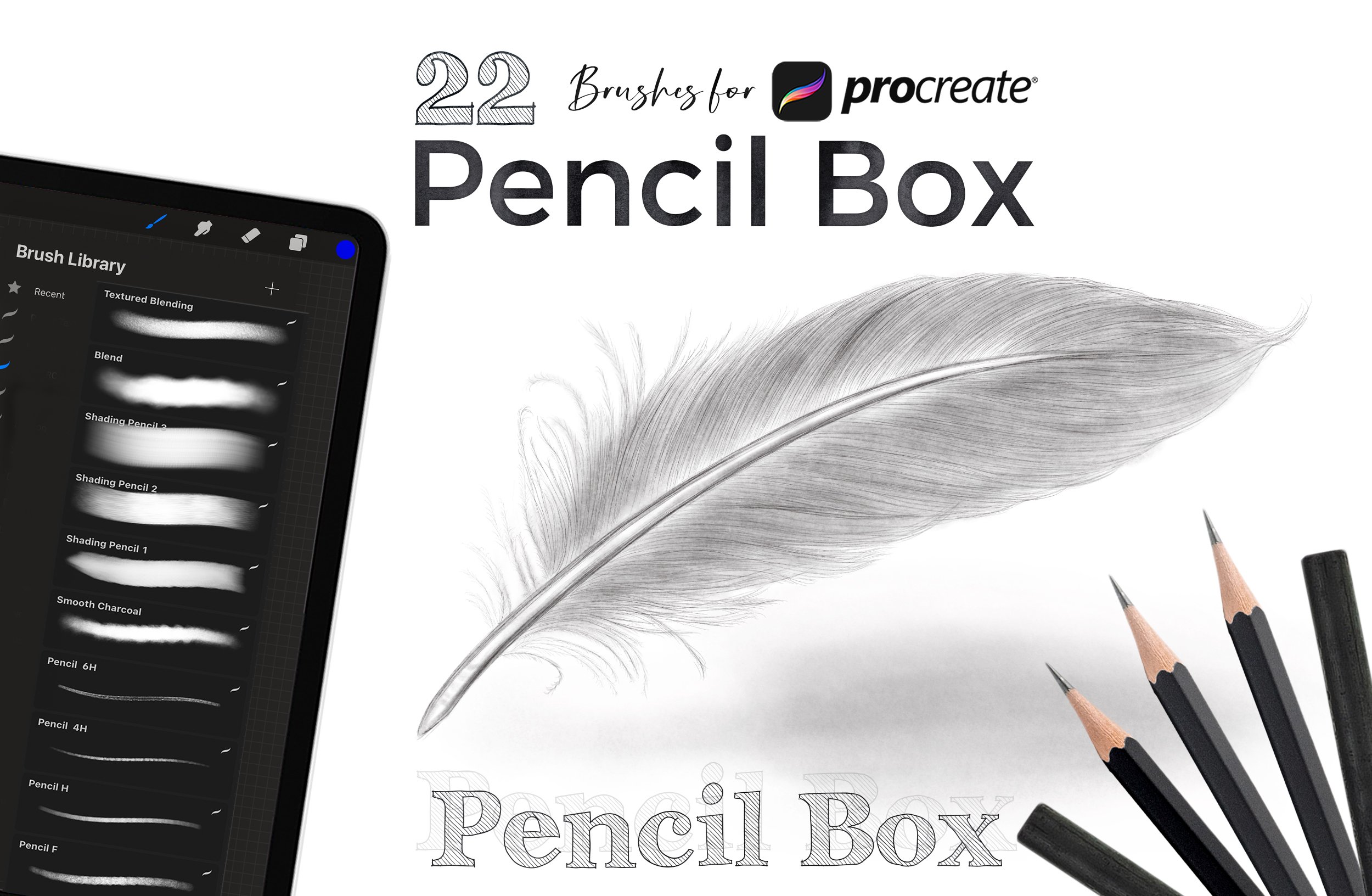 Graphite Pencils Brushes Procreate cover image.