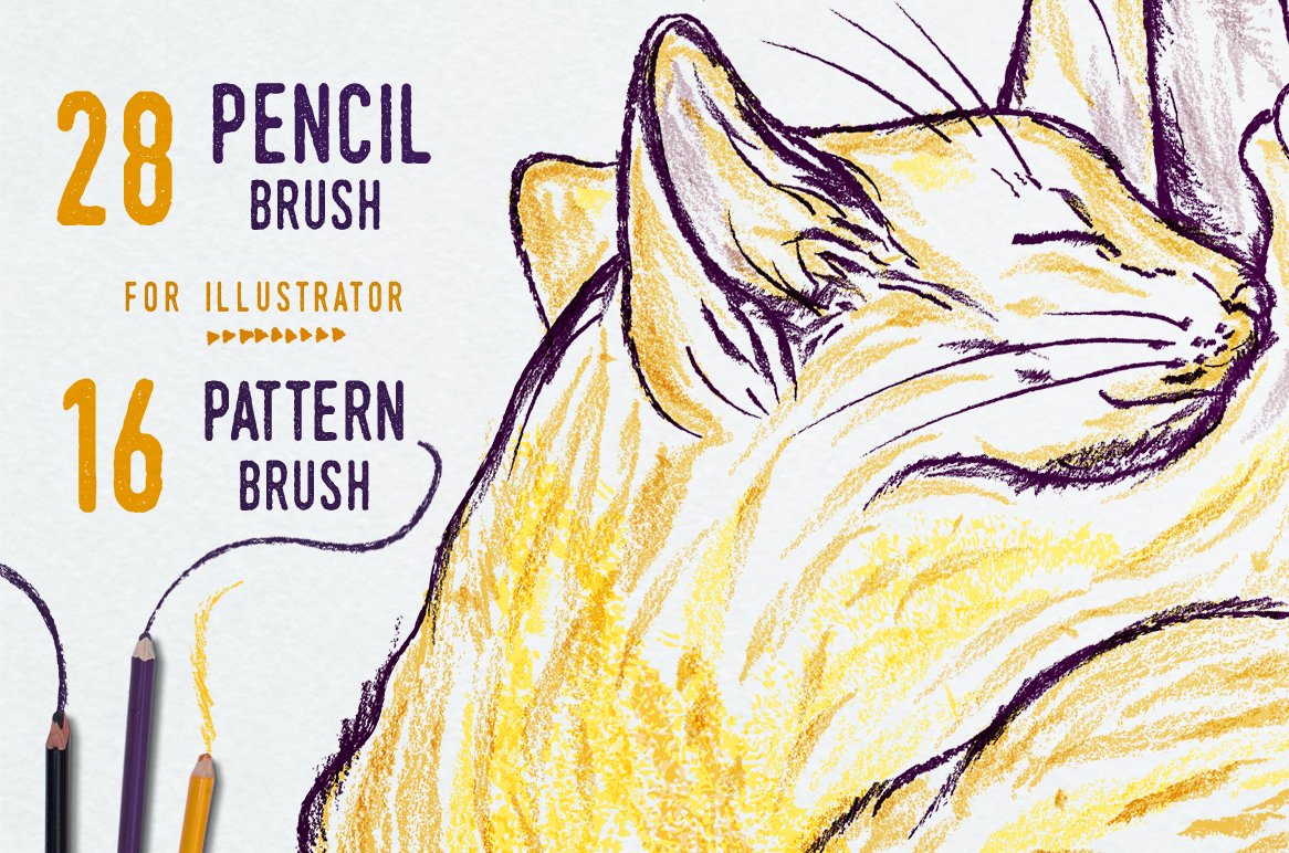 Illustrator Pencil Brushes cover image.
