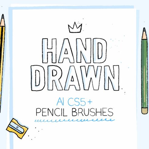 AI hand drawn pencil brushes cover image.
