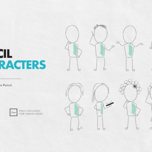 Stick Figure Pencil Characters cover image.