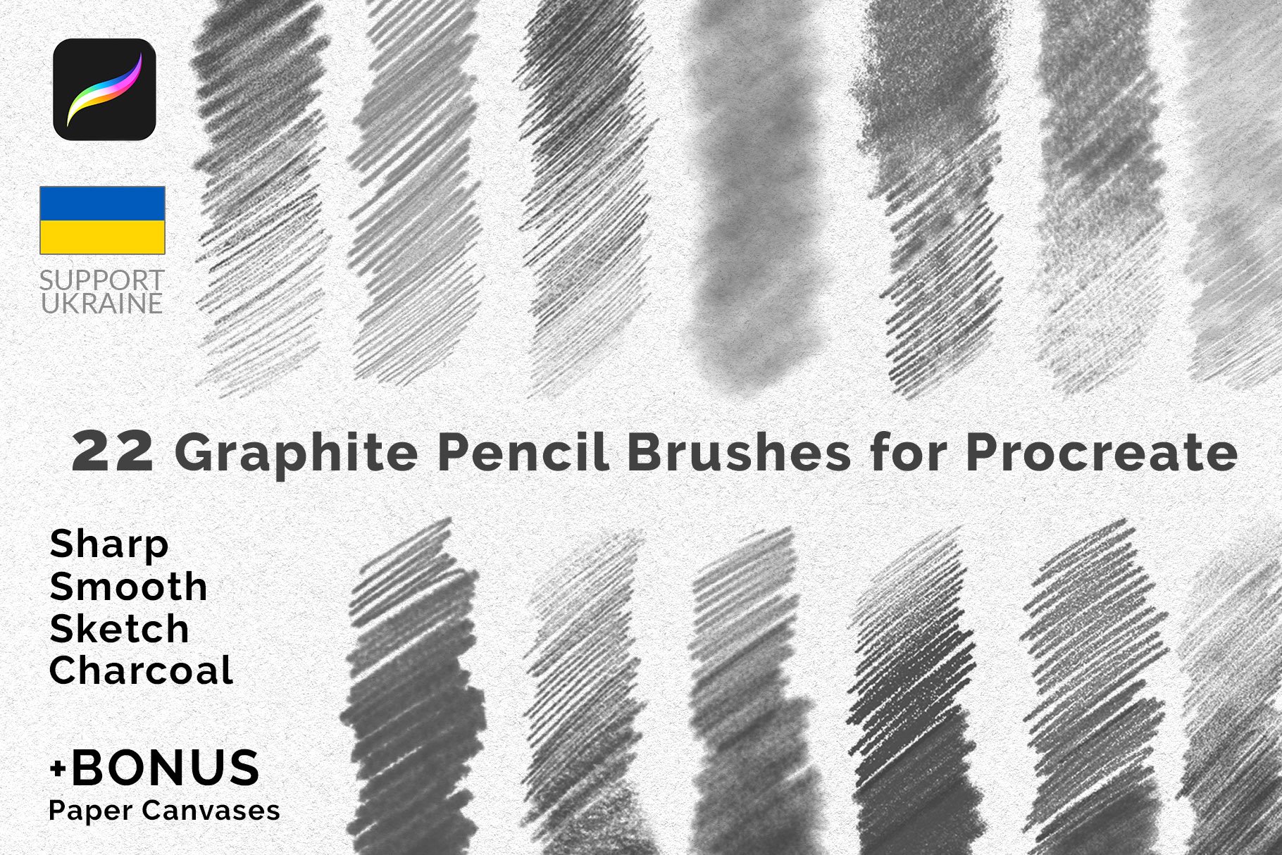 Pencil Brushes Procreate Pack of 22 cover image.