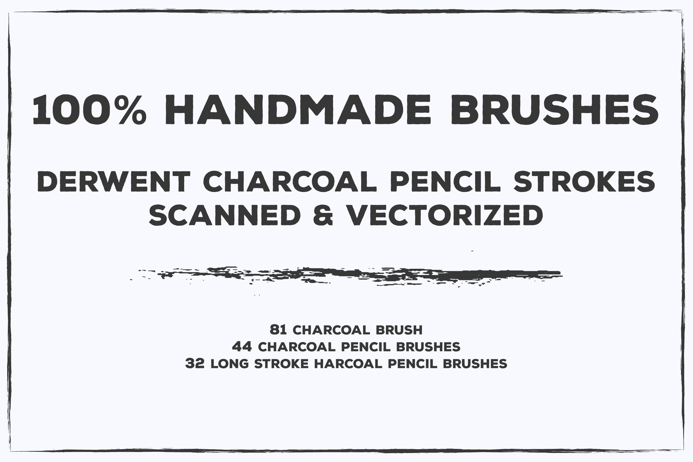 Pencil Charcoal Illustrator Brushes preview image.