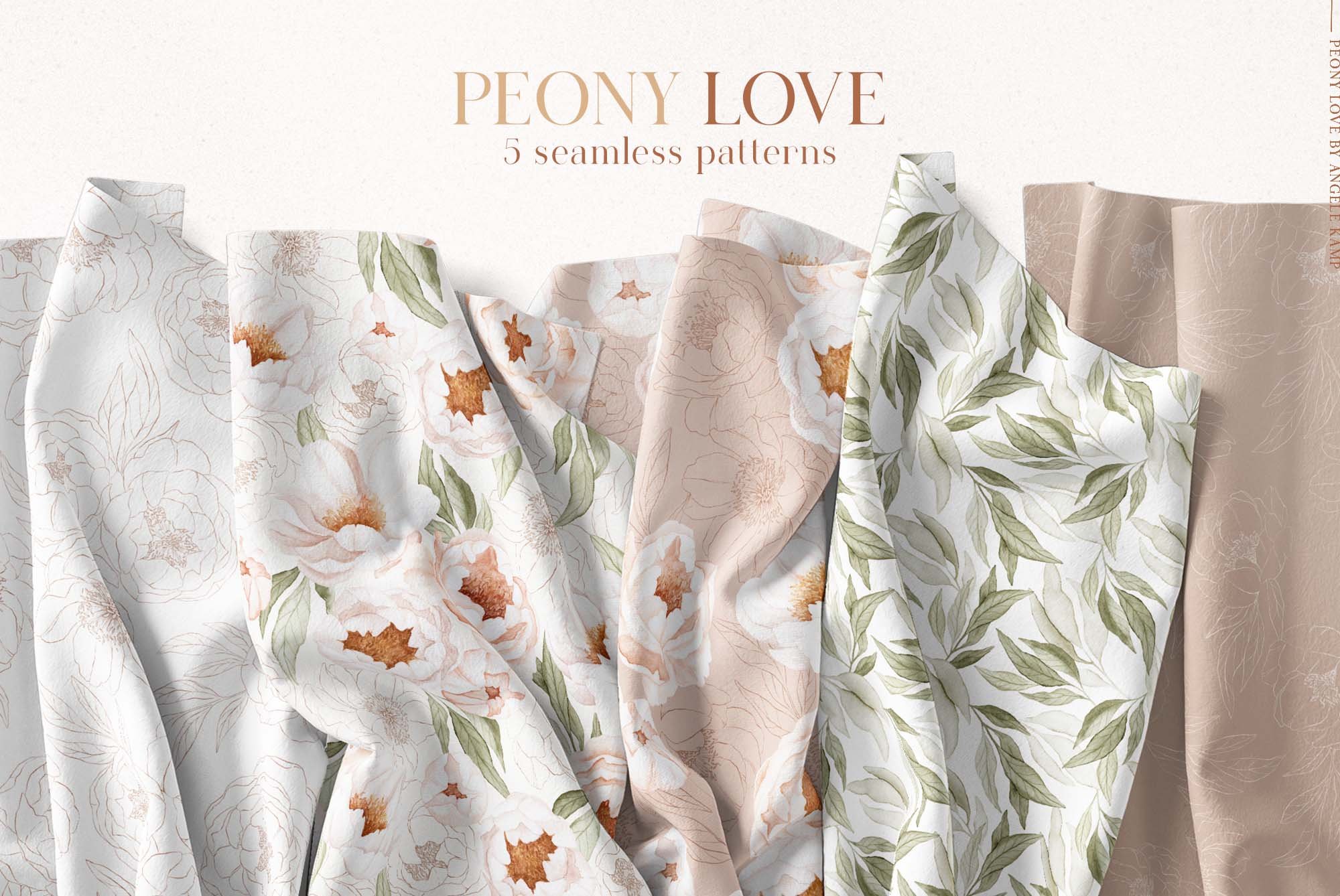 peony love watercolor patterns 08 763