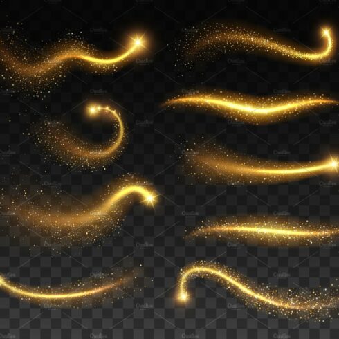 Stars with glowing golden sparkles cover image.
