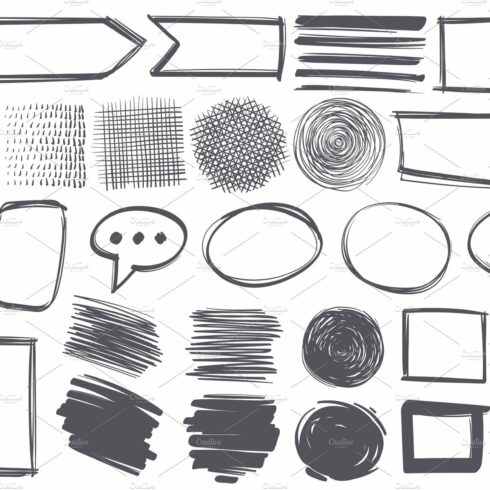 Doodle shapes. Pencil sketch cover image.