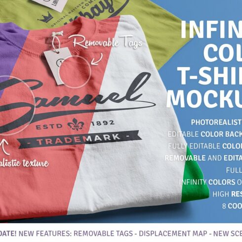 Infinity Color T-Shirt Mockups cover image.