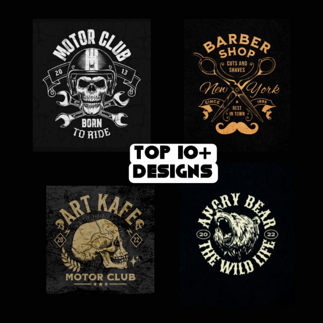 Top 10+ vintage t shirts designs preview image.