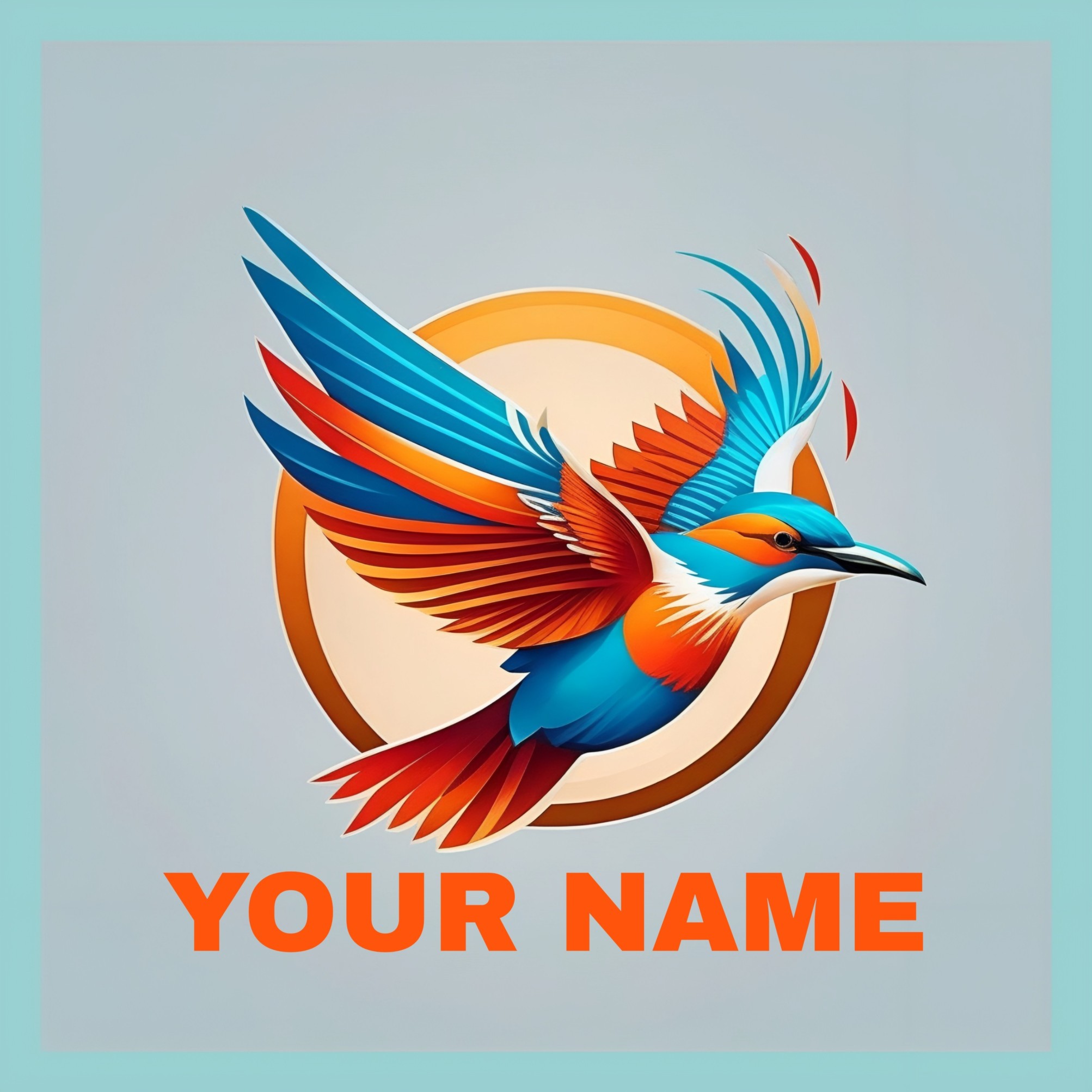 Modern Colorful Bluebird Logo Design pinterest preview image.