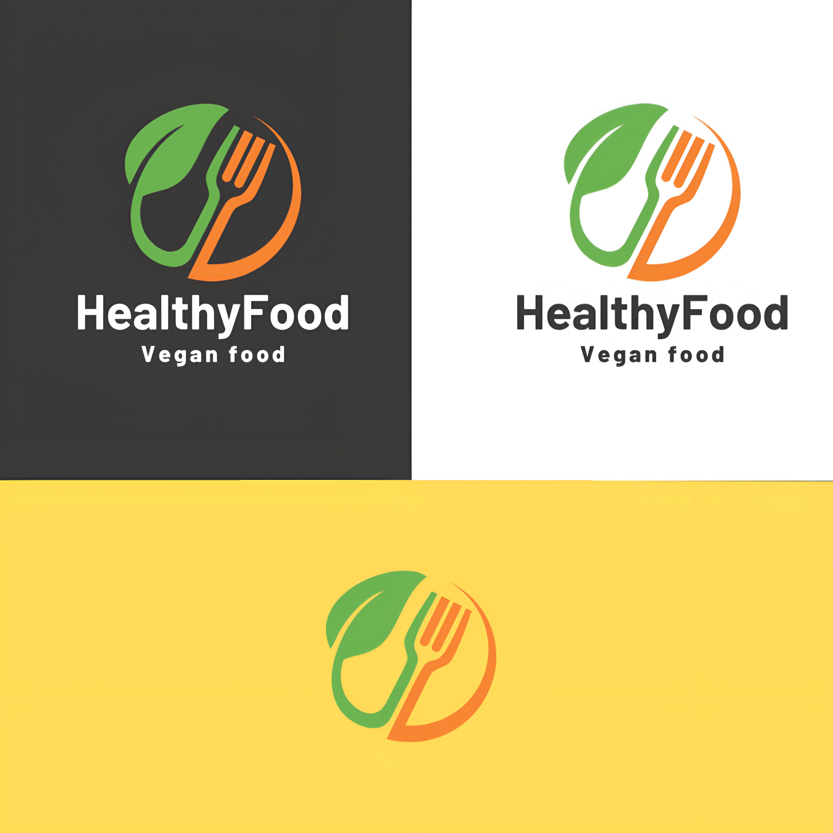 Healthy food logo pinterest preview image.