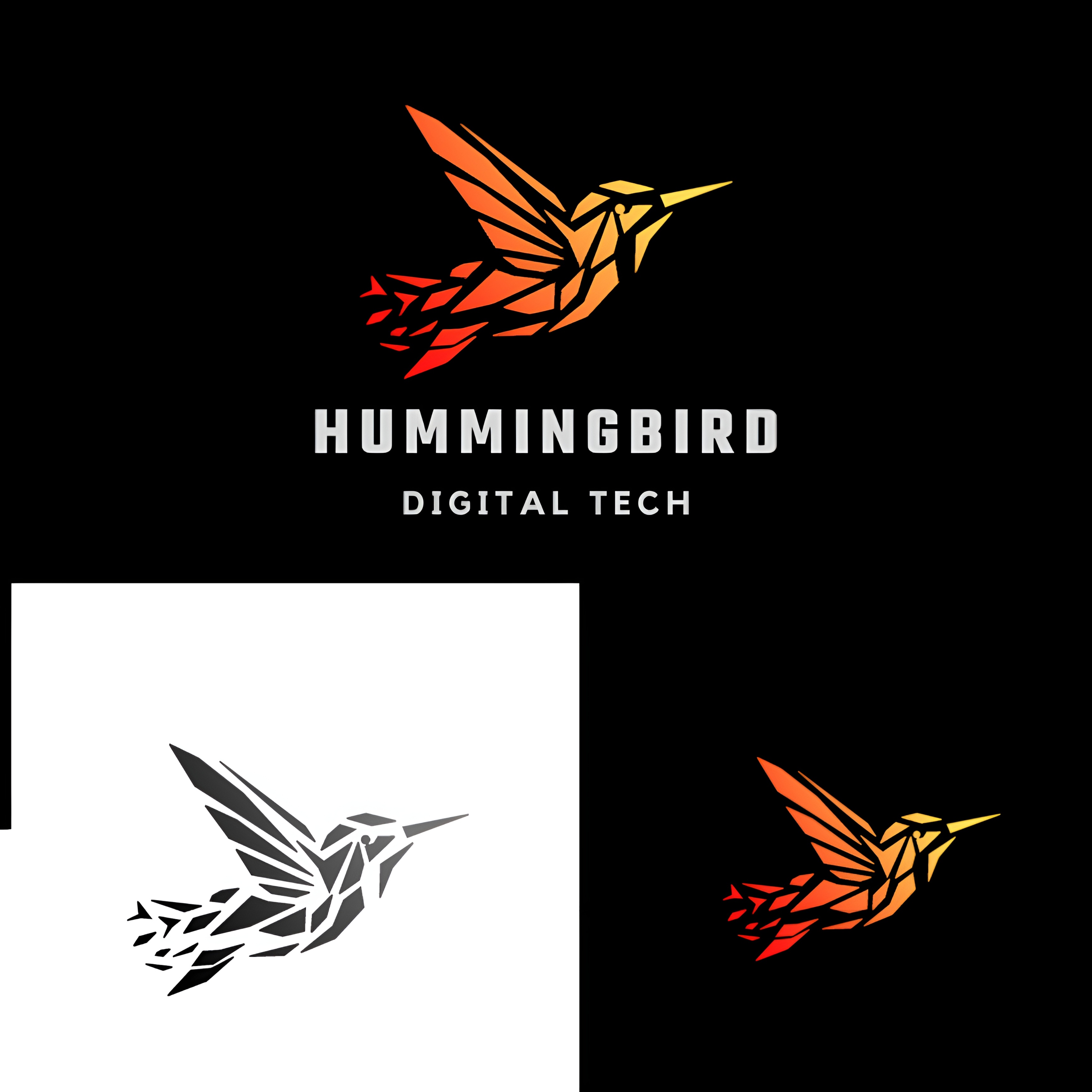 Hummingbird logo template pinterest preview image.
