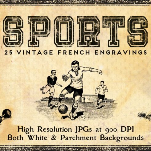 25 Vintage French Sports Engravings cover image.