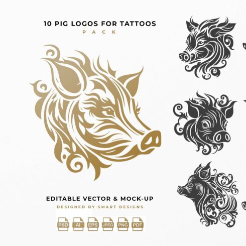 pig logos for tattoos pack x10 1 999