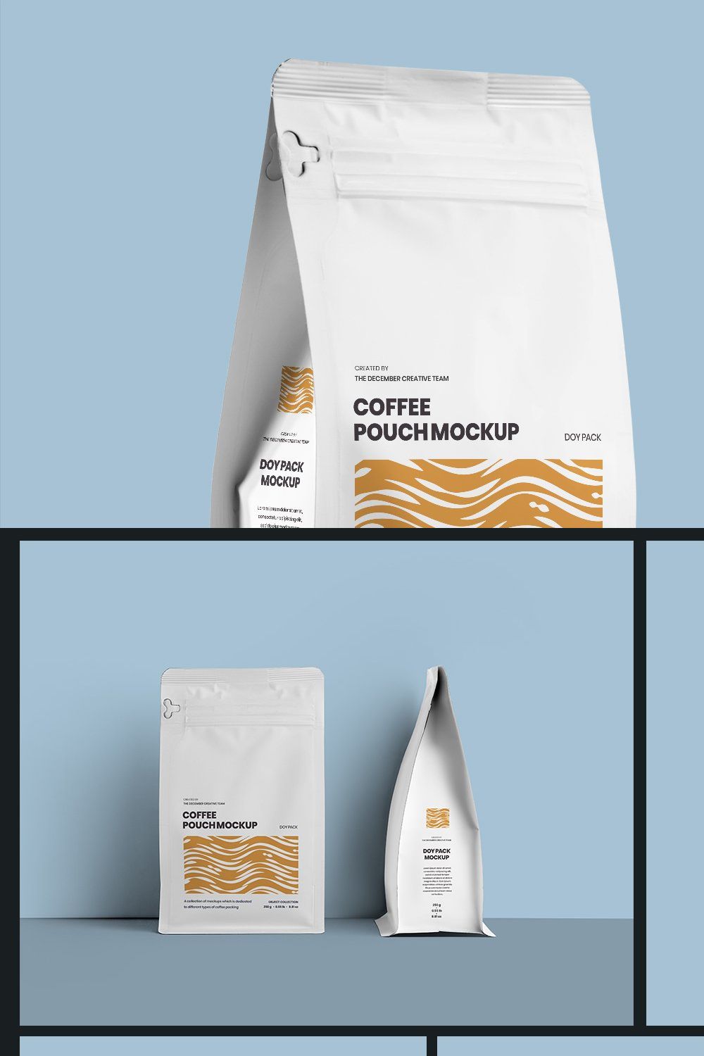 10 Coffee Bag Doy Pack Mockups pinterest preview image.