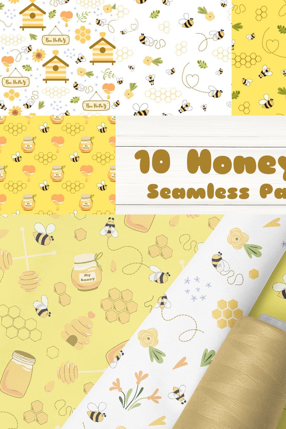 10 Honey Bee patterns Cute Bee pinterest preview image.