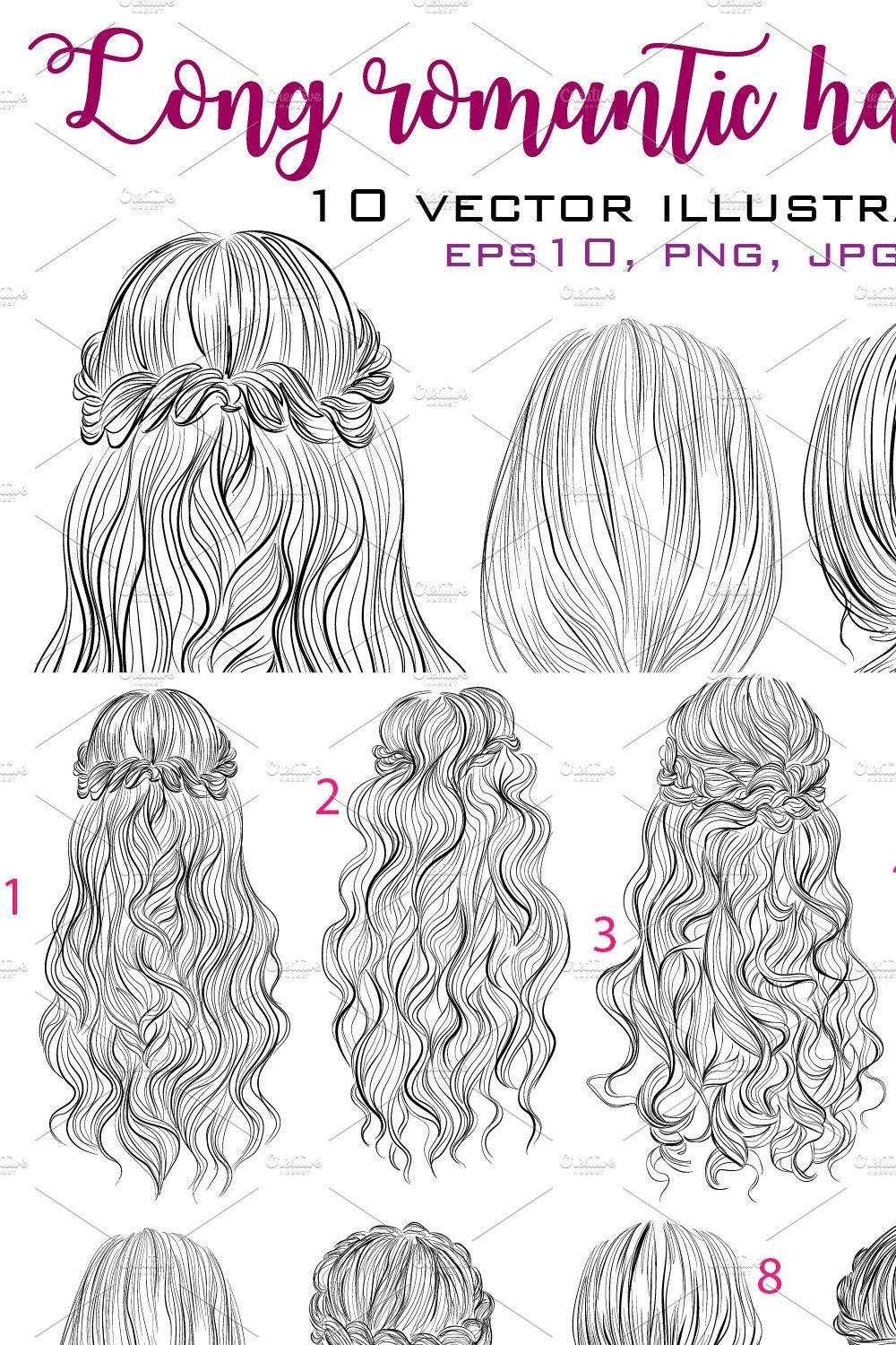 10 Long romantic hairstyles pinterest preview image.