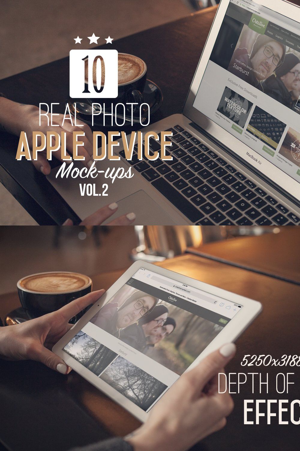 10 Real Photo Apple Mock-Ups Vol.2 pinterest preview image.
