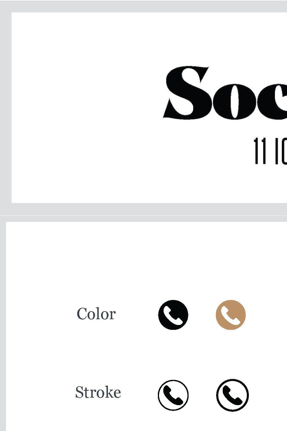 11 Customizable Social Media Icons pinterest preview image.