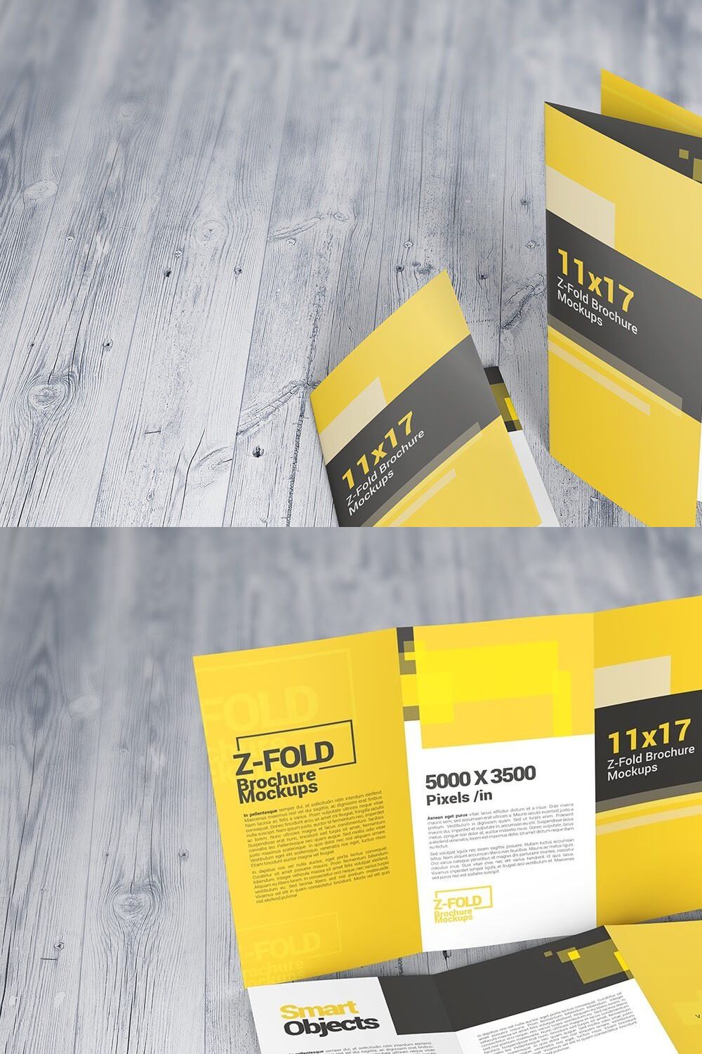 11×17 Z-Fold Brochure Mockups pinterest preview image.