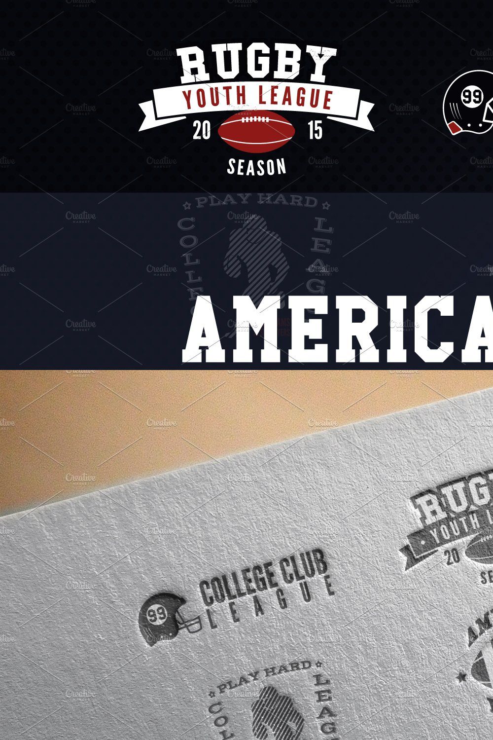 12 Football Labels & Patterns pinterest preview image.