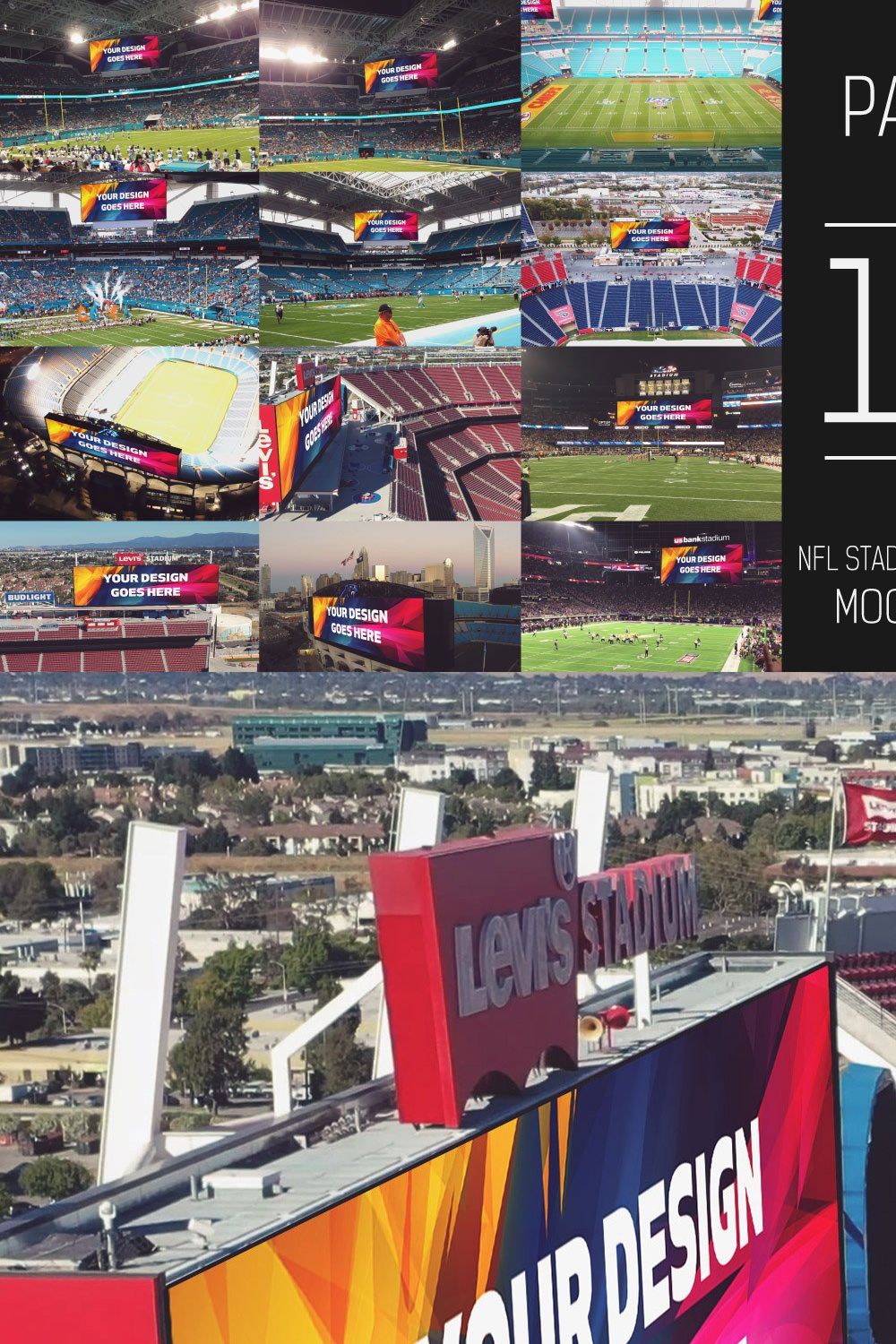 12 PSD NFL Stadium Display Mockup #2 pinterest preview image.