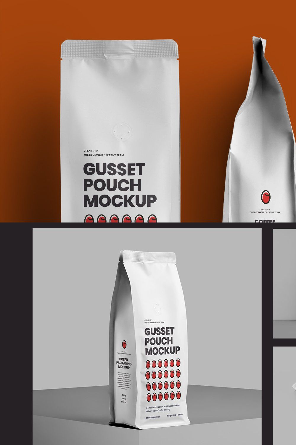 14 Coffee Bag Mockups. Side Gusset pinterest preview image.