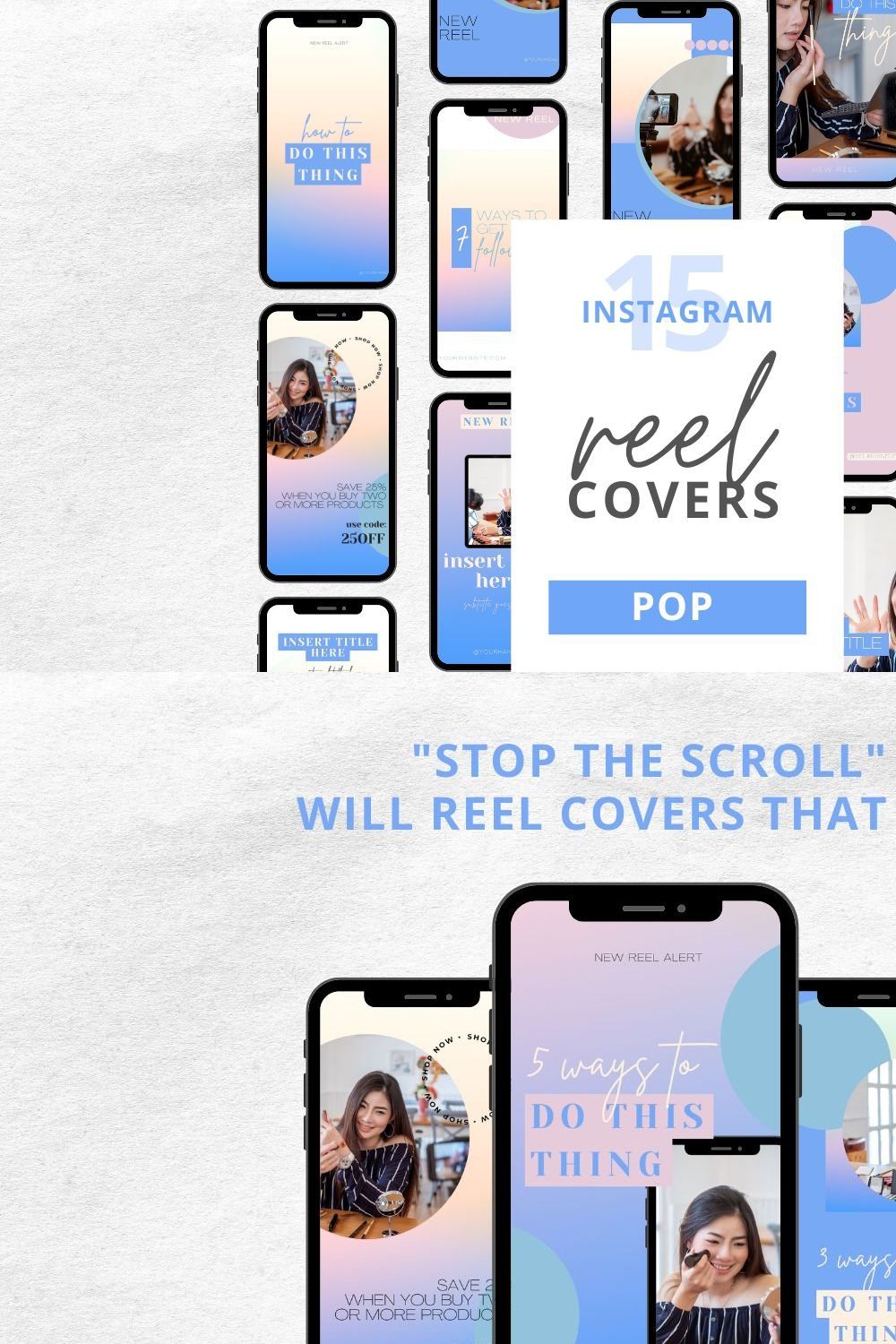 15 Color Pop Instagram Reel Covers pinterest preview image.