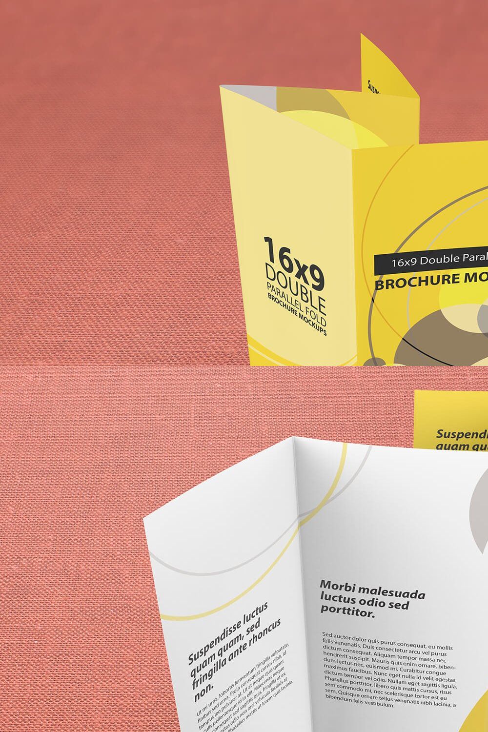 169 Double Parallel Brochure Mockup pinterest preview image.