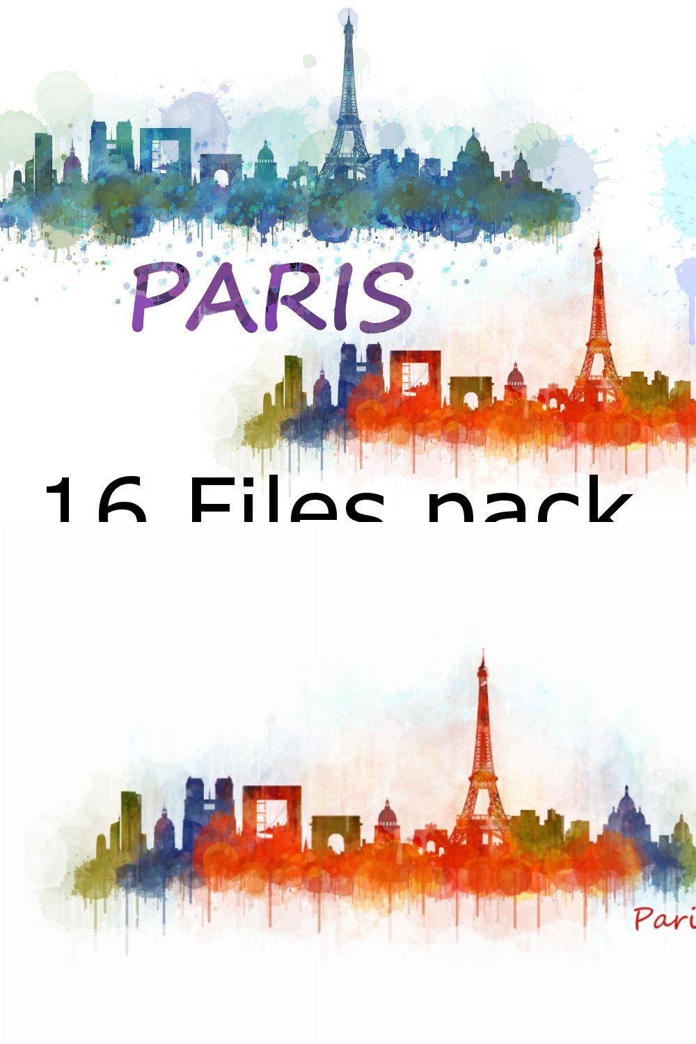 16xFiles Pack Paris France Skylines pinterest preview image.