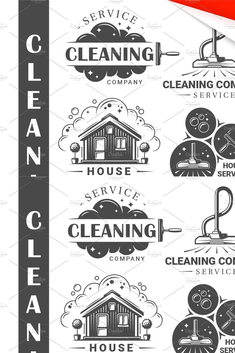 18 Cleaner Service Logos Templates pinterest preview image.