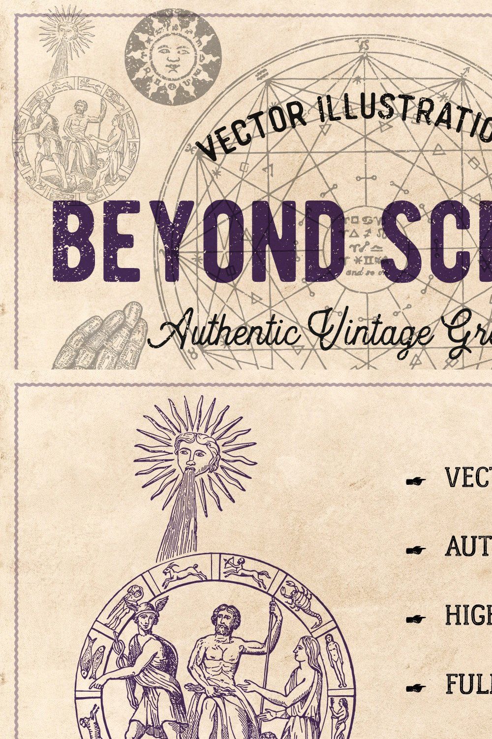 190 Vintage Astrology & Alchemy pinterest preview image.